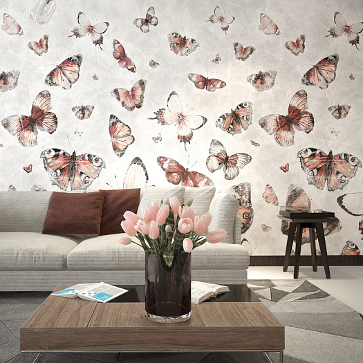 Фотообои в интерьере артикул FLY, FAUNA, Factura